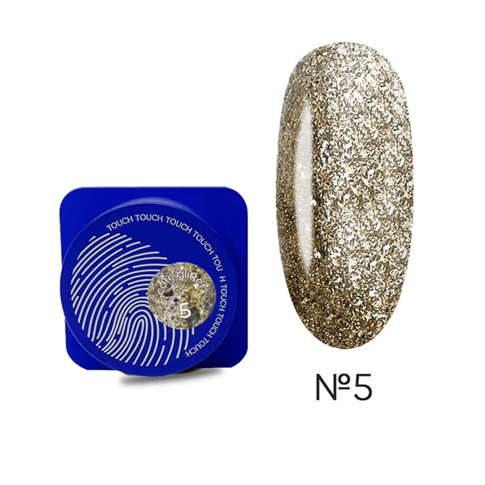 TOUCH Cute Glitter 5 — closed jar, classic gold fine glitter