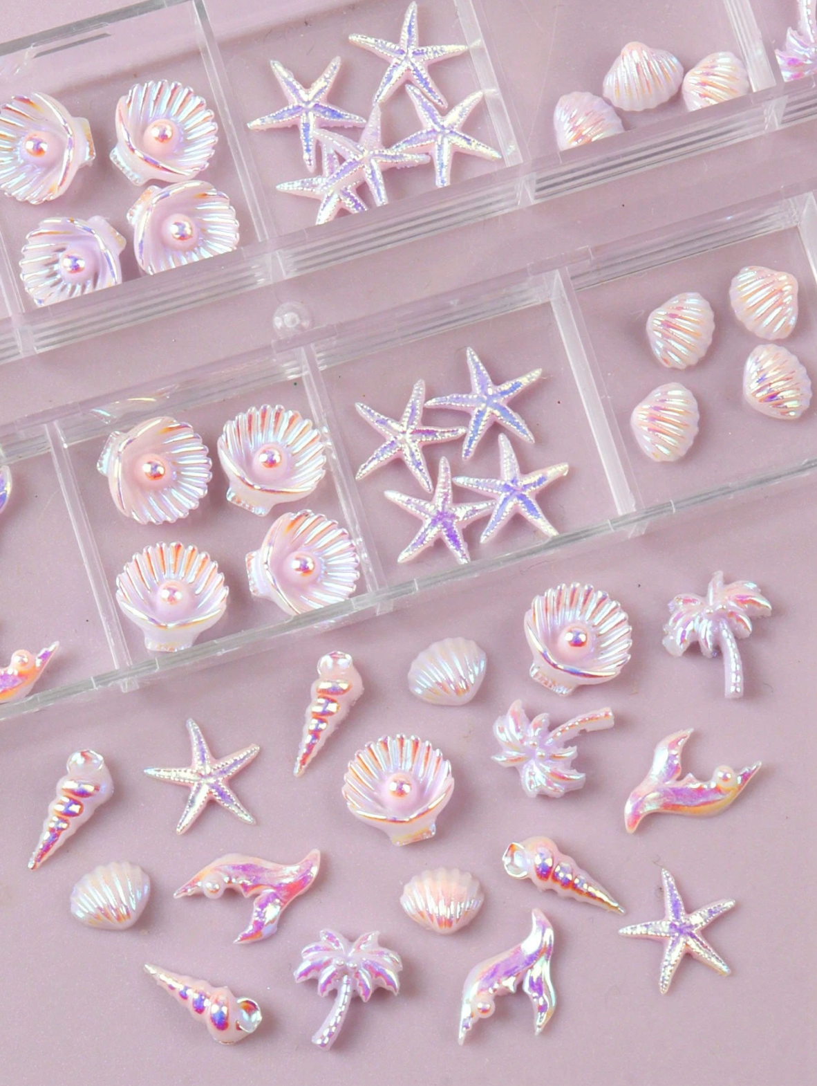 3D Summer Beach Nail Charms Set (72pcs) for Nail Techs