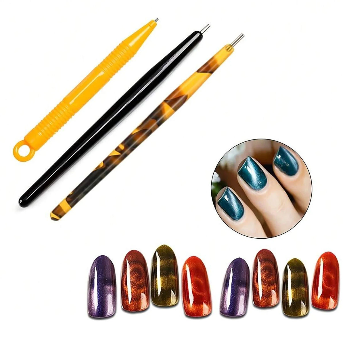 Nail Art Cat Eye Design Magnet Set #04, 3pcs