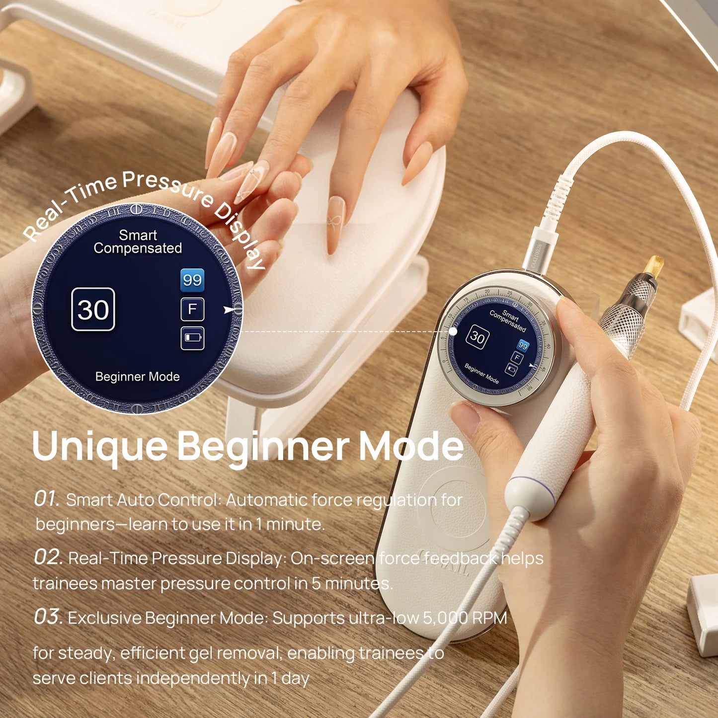 O NAIL AI Precision Pink Nail Drill