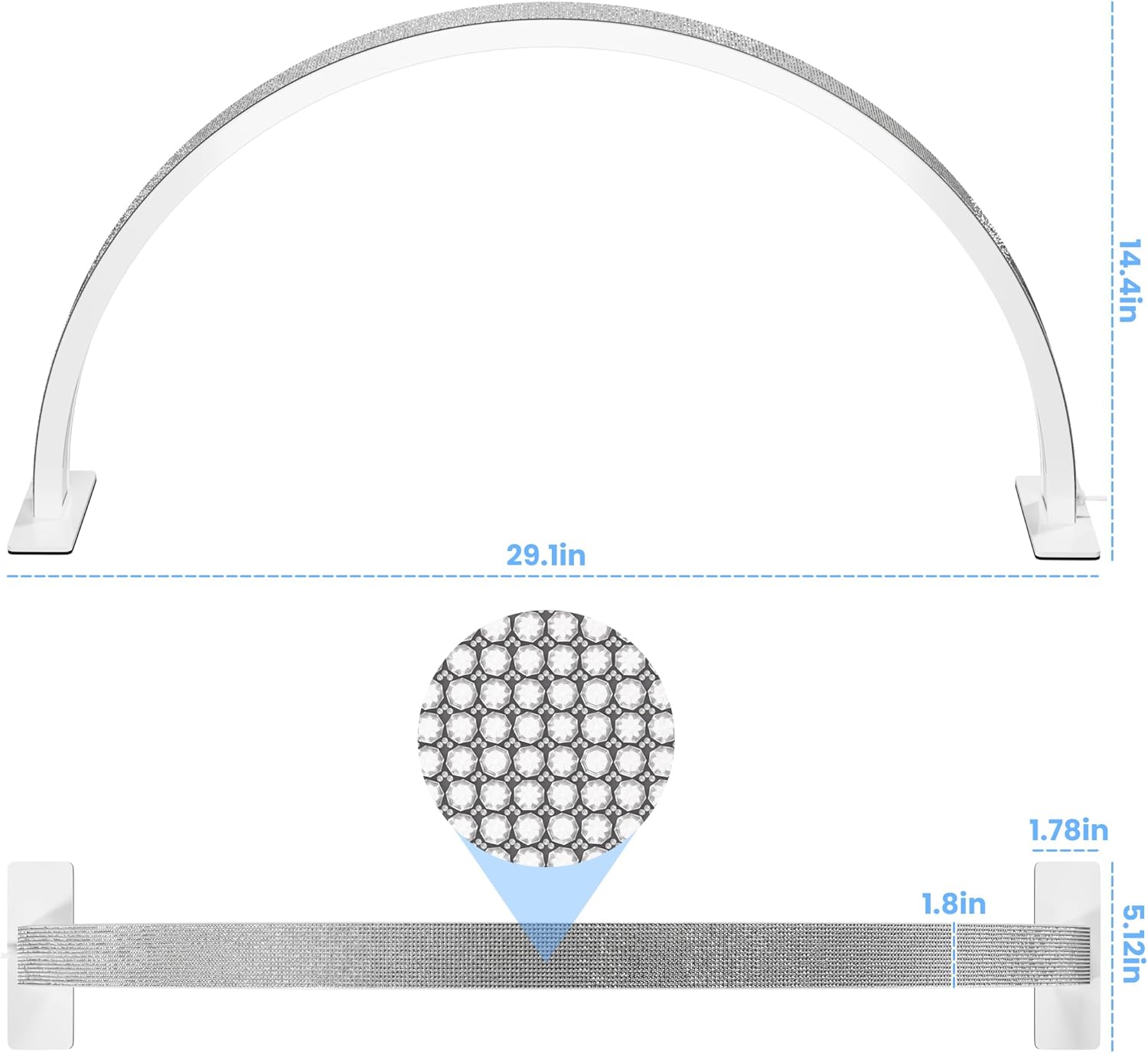 LED Light Desktop Half Moon Nail Desk Lamp Table