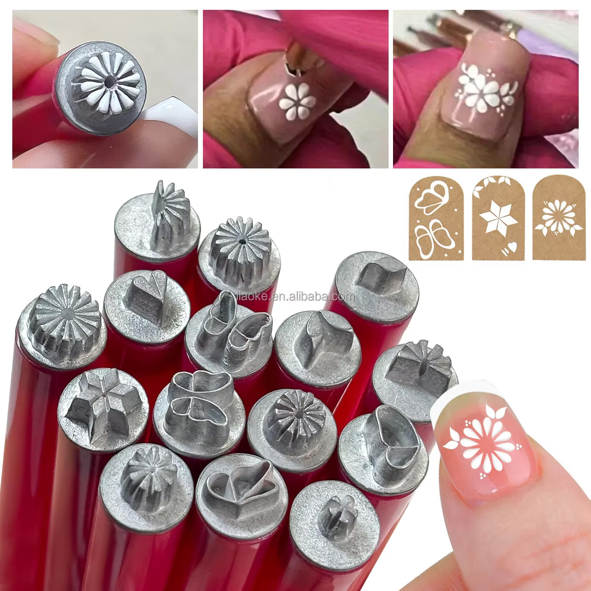 6 Pieces Nail Art Stamp Pen Set Portable Metal Nail Art Stamping