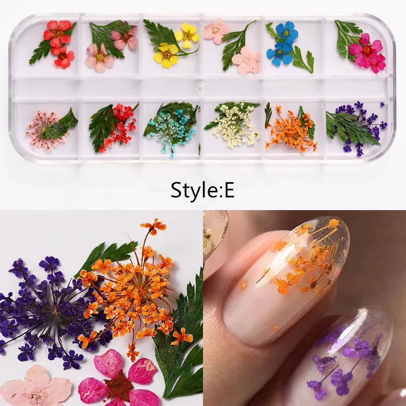 MIX DRIED FLOWERS FOR NAIL ART DESIGN #E