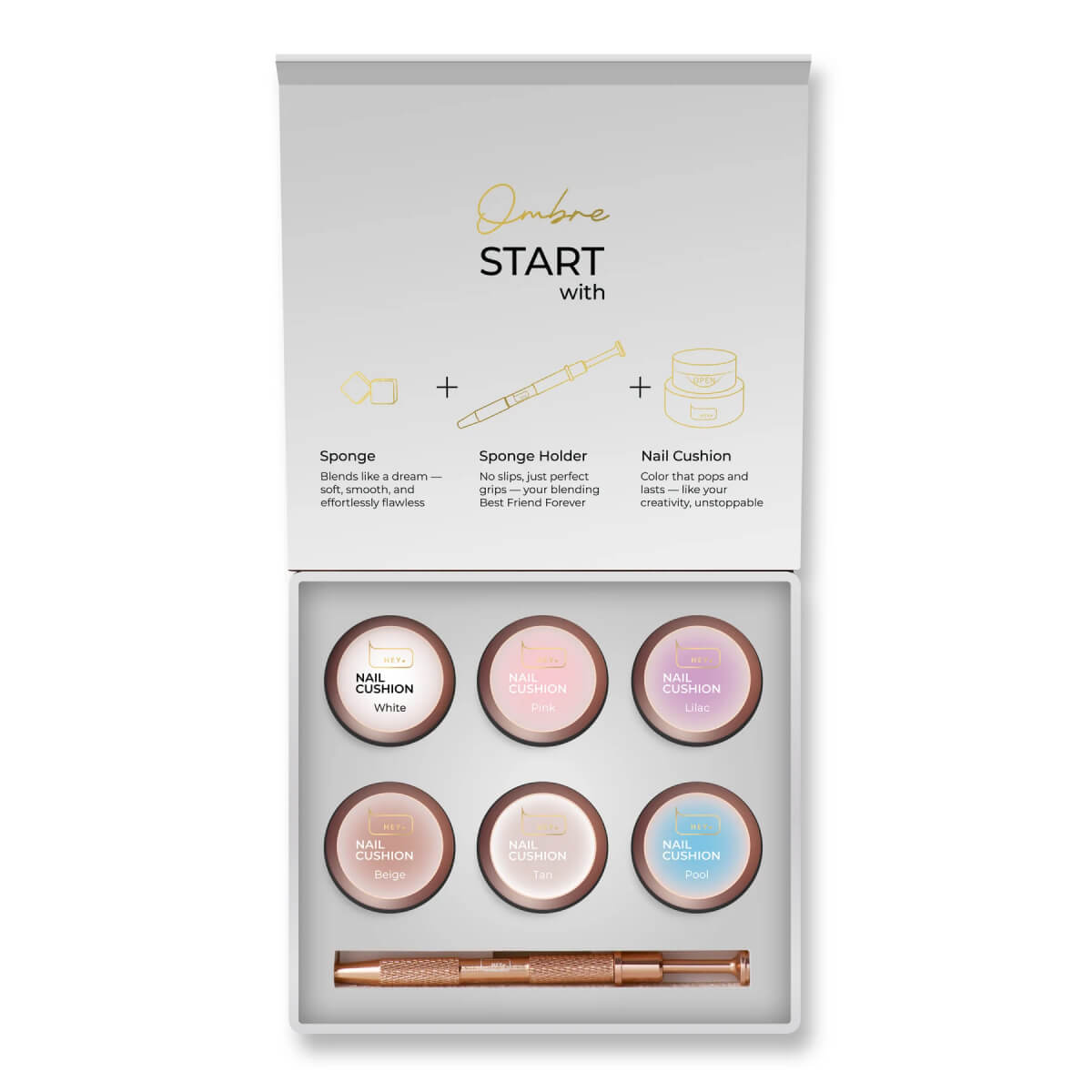 HEYLOVE - Nail Cushion Set White, 6pcs