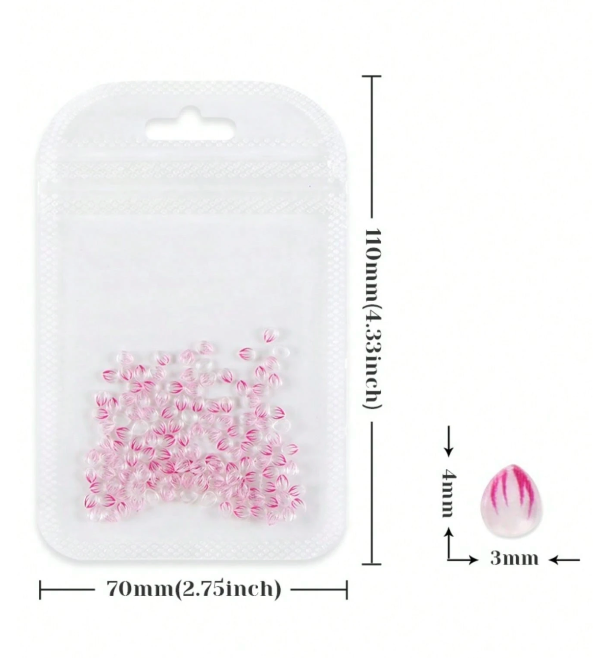 Carved Flower Petal Nail Charms (150 pcs)