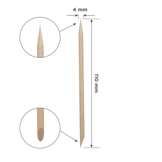 STALEKS PRO ORANGE STICK FOR MANICURE WOODEN 110 MM 100 PCS DOS-30/100 - STALEKS™