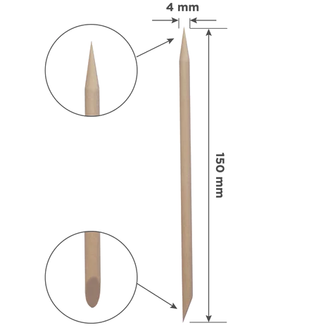 STALEKS PRO ORANGE STICK FOR MANICURE WOODEN 150 MM 100 PCS DOS-10/100 - STALEKS™