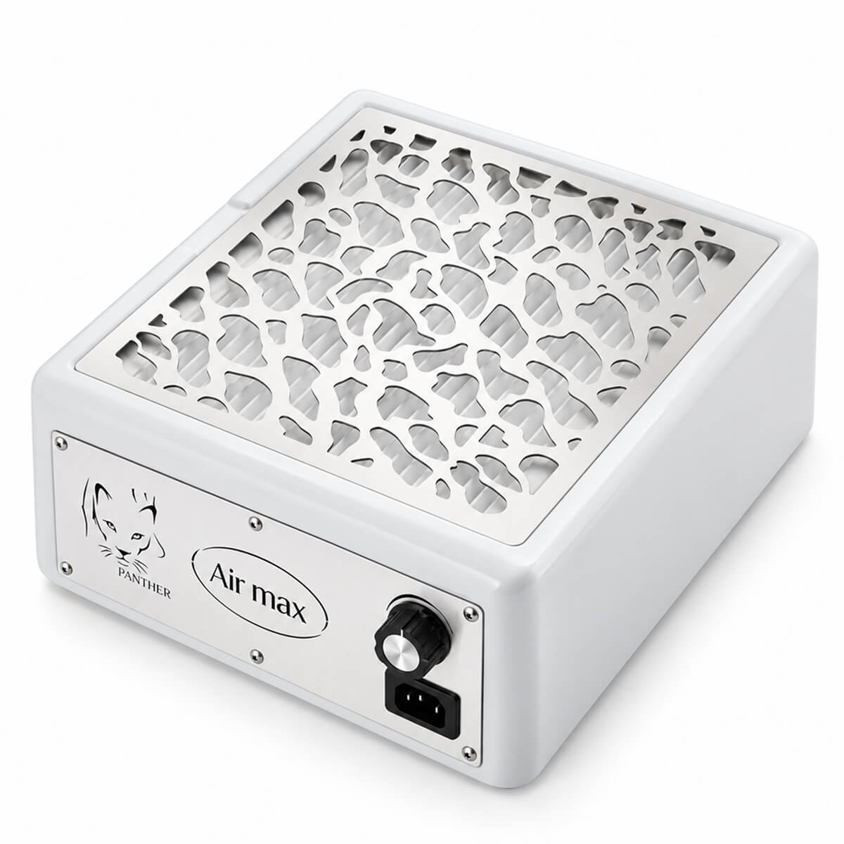AIR MAX Pantera 24 white manicure dust collector with filter on a nail desk