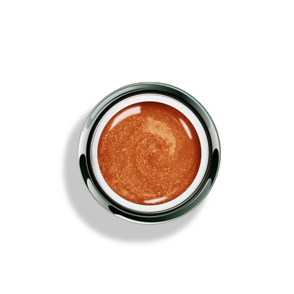 Akzentz Gel Play Glitter Copper Dust, 4g, open pot with glitter texture visible