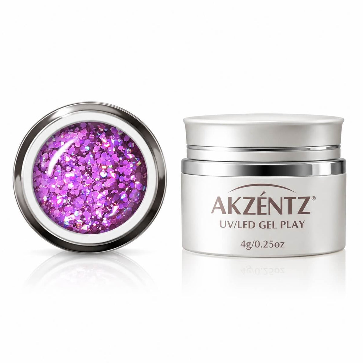 Akzentz Gel Play Glitter Crush Magenta, 4g, closed pot