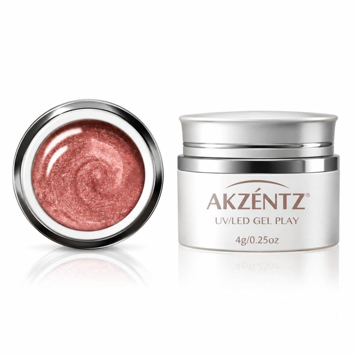 Akzentz Gel Play Glitter Pink Champagne for nude and pink nail designs