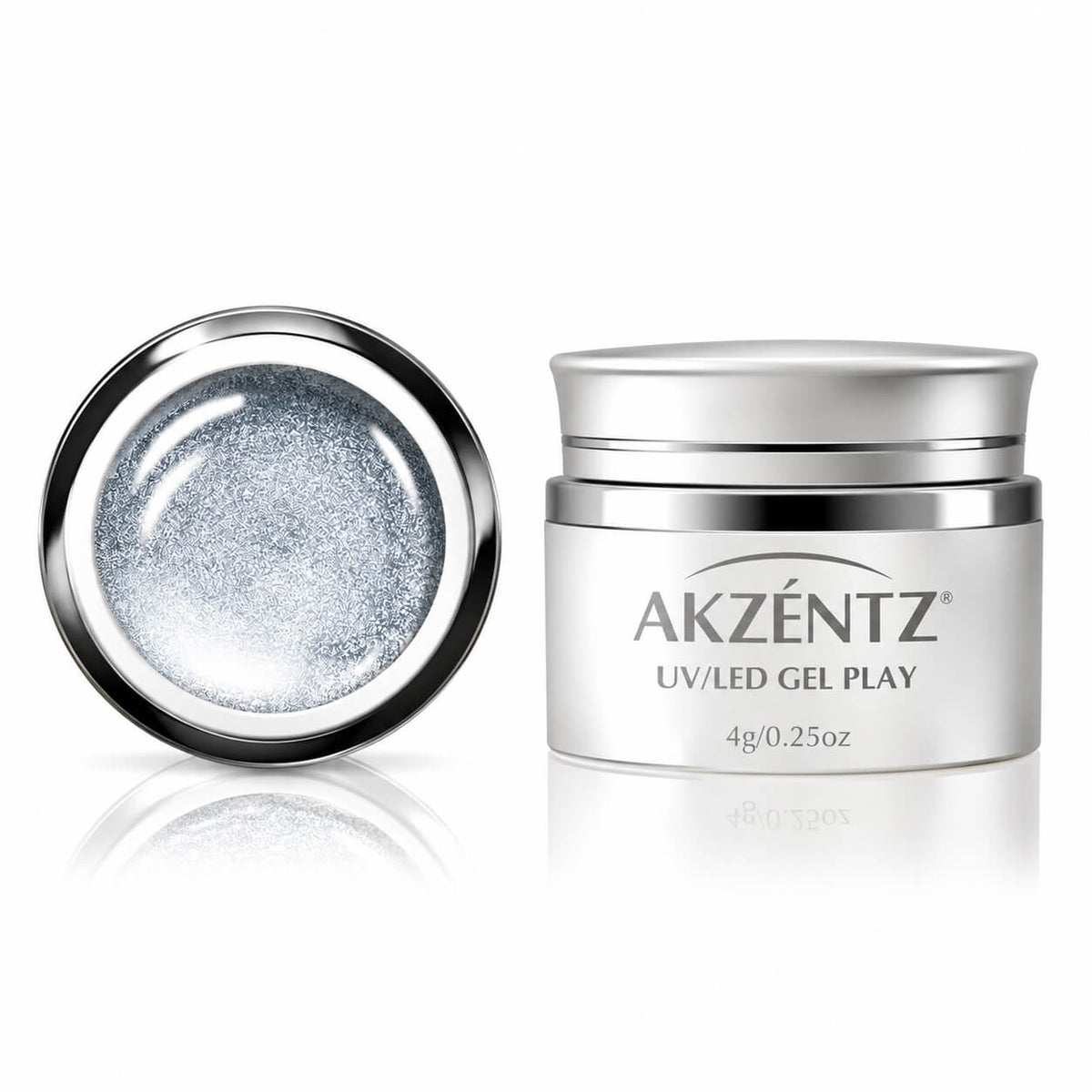 Akzentz Snow Blue glitter art gel for icy blue nail designs