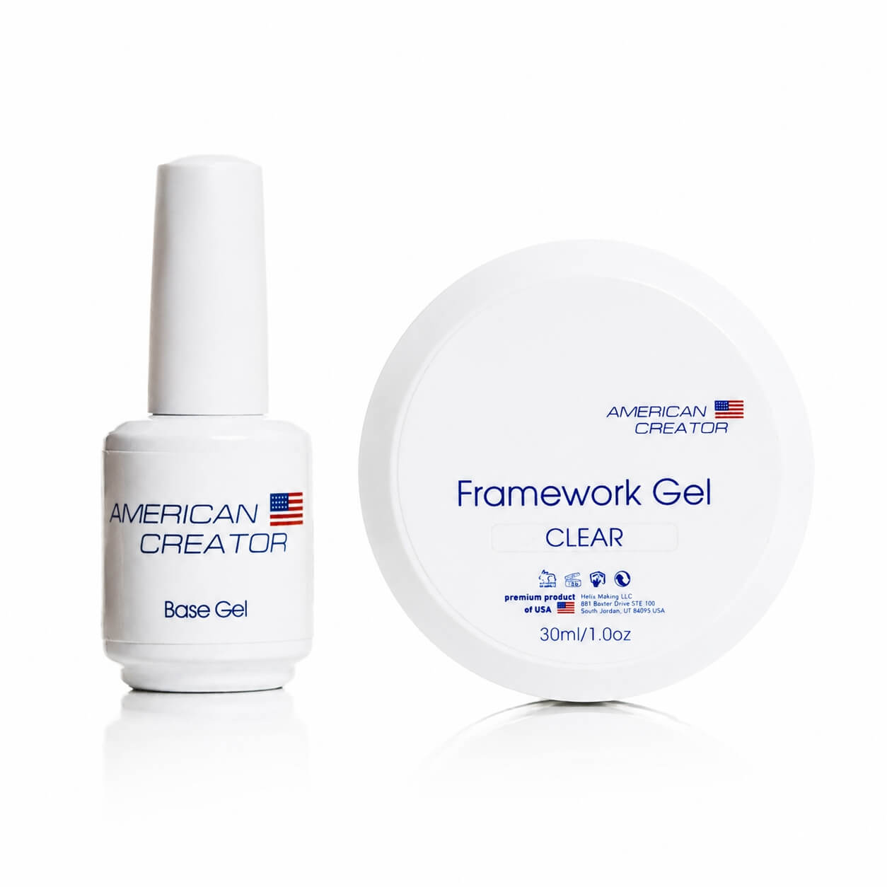 American Creator Base Gel 15ml and Framework Gel Clear 30ml duo