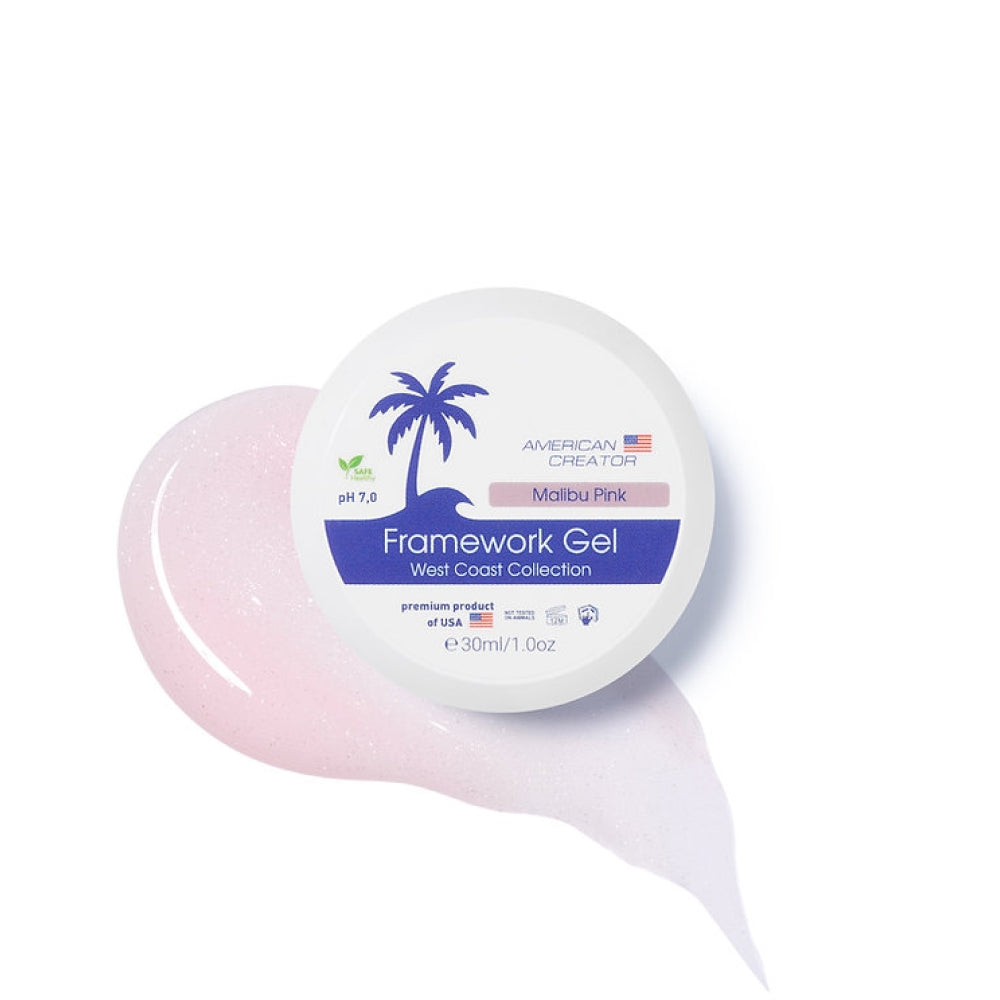 American Creator Malibu Pink builder gel for nail extensions 30ml