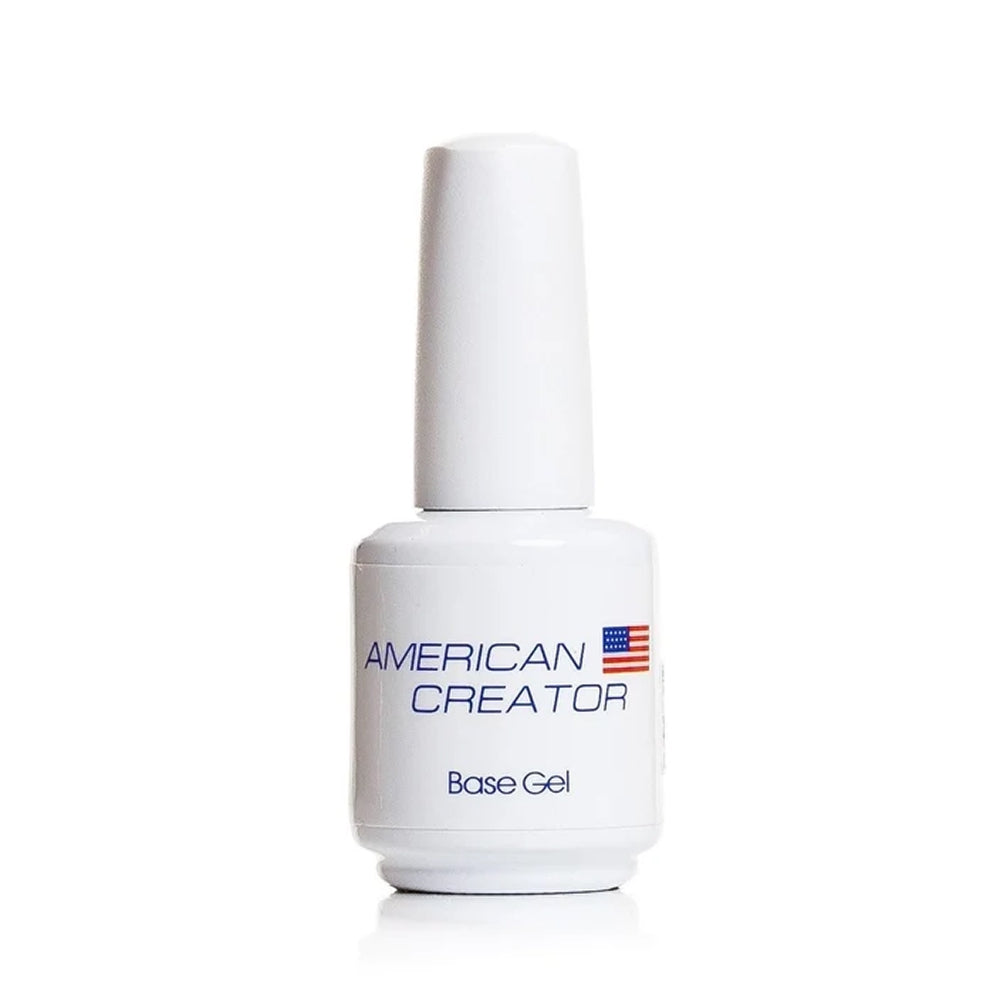 Applying American Creator Base Gel to a prepped nail
