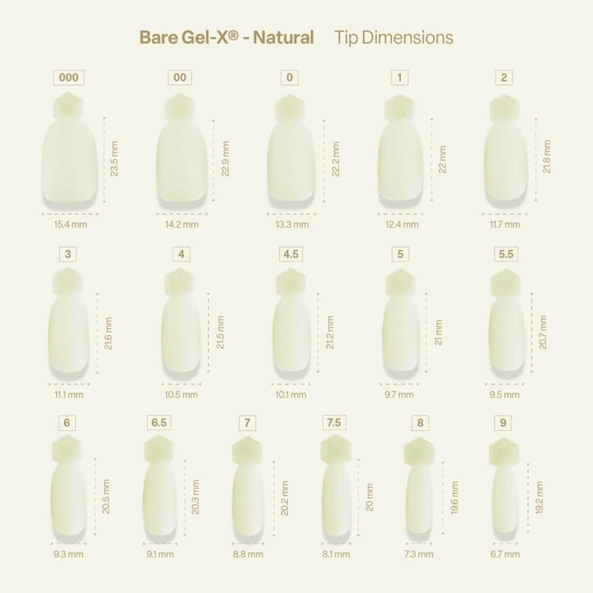 Apres Bare Gel-X Natural Box of 280 nail tips
