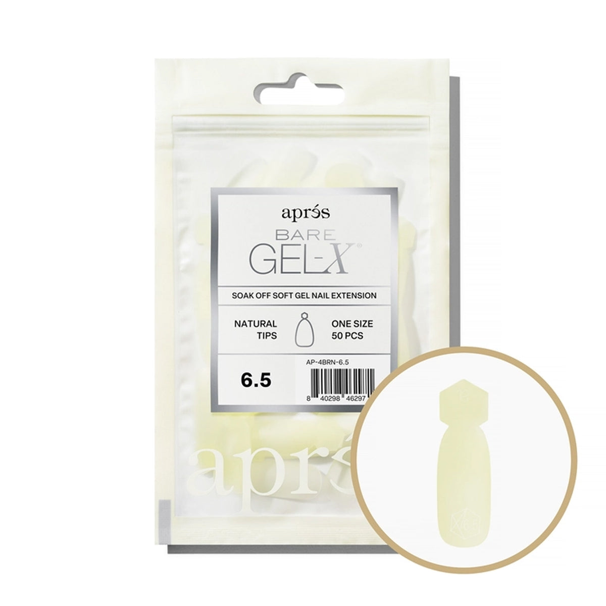 Apres Bare Gel-X Natural Refill Bag, size 6.5