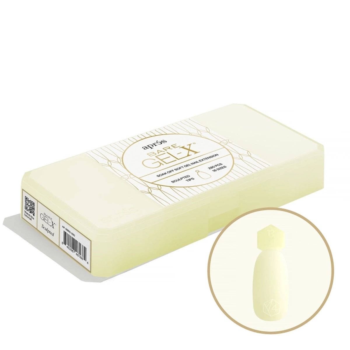 Apres Bare Gel-X Sculpted, box of 280pcs, 16 sizes displayed