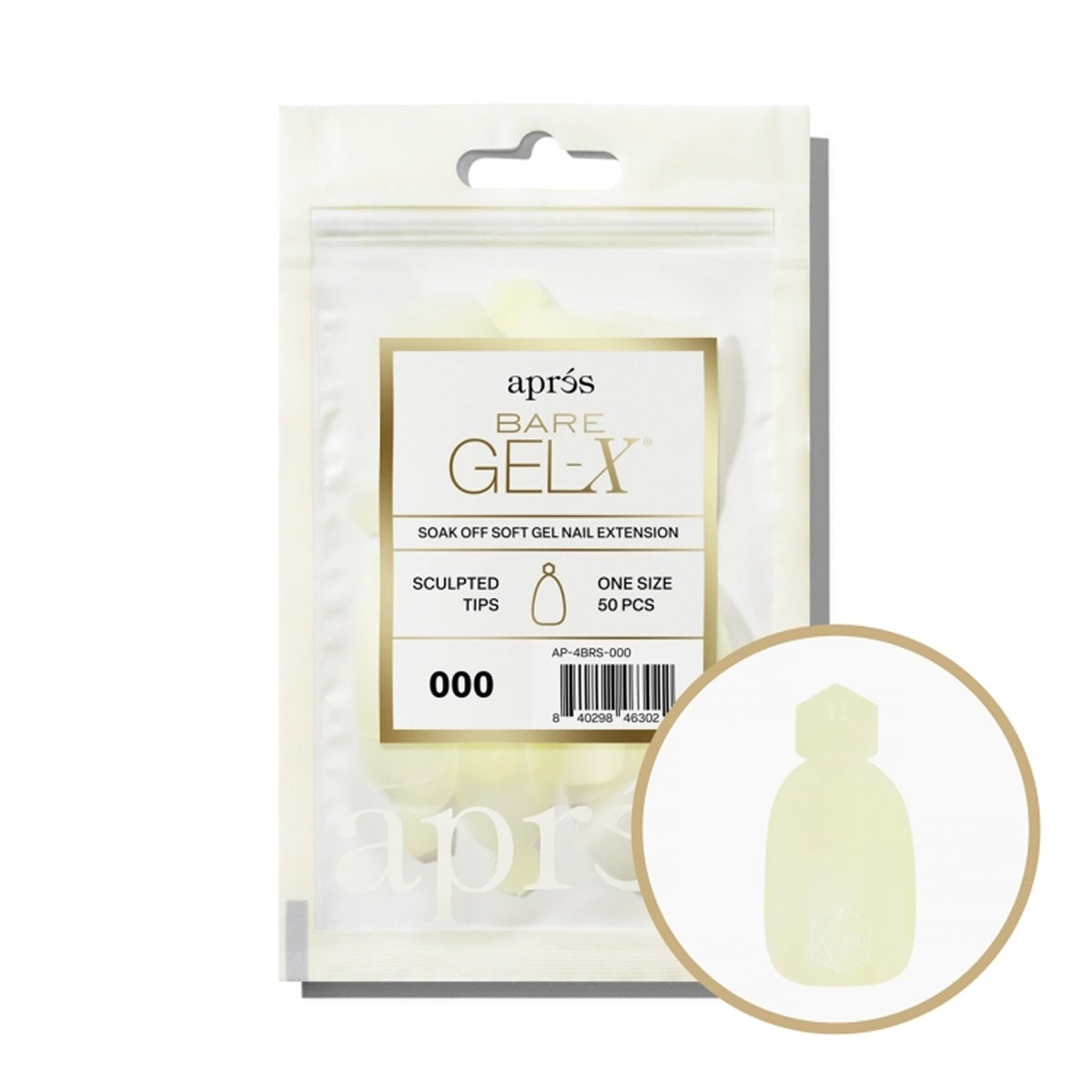 Apres Bare Gel-X Sculpted Refill Bag, size 000