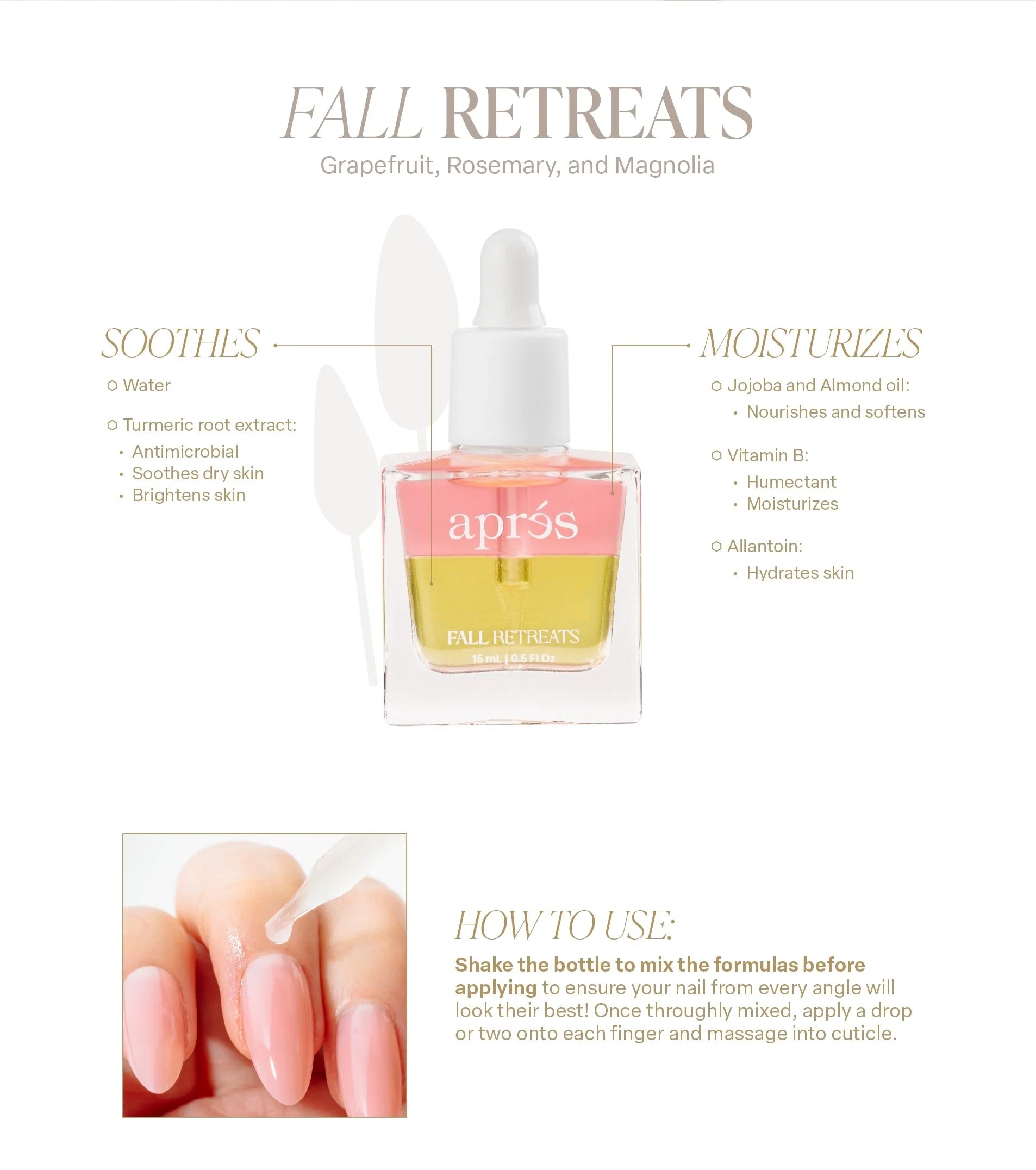Apres Cuticle Oil Serum Fall Retreats 15ml