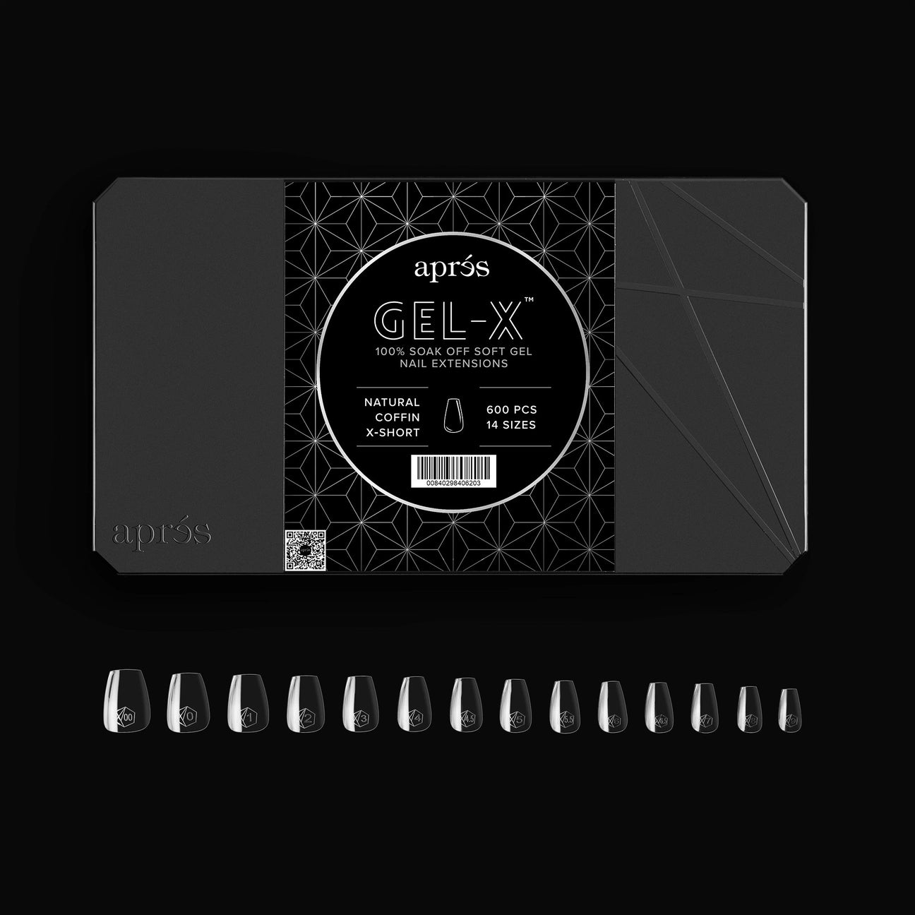 Apres - Gel-X Natural Coffin Short Box of Tips 2.0, 600pcs