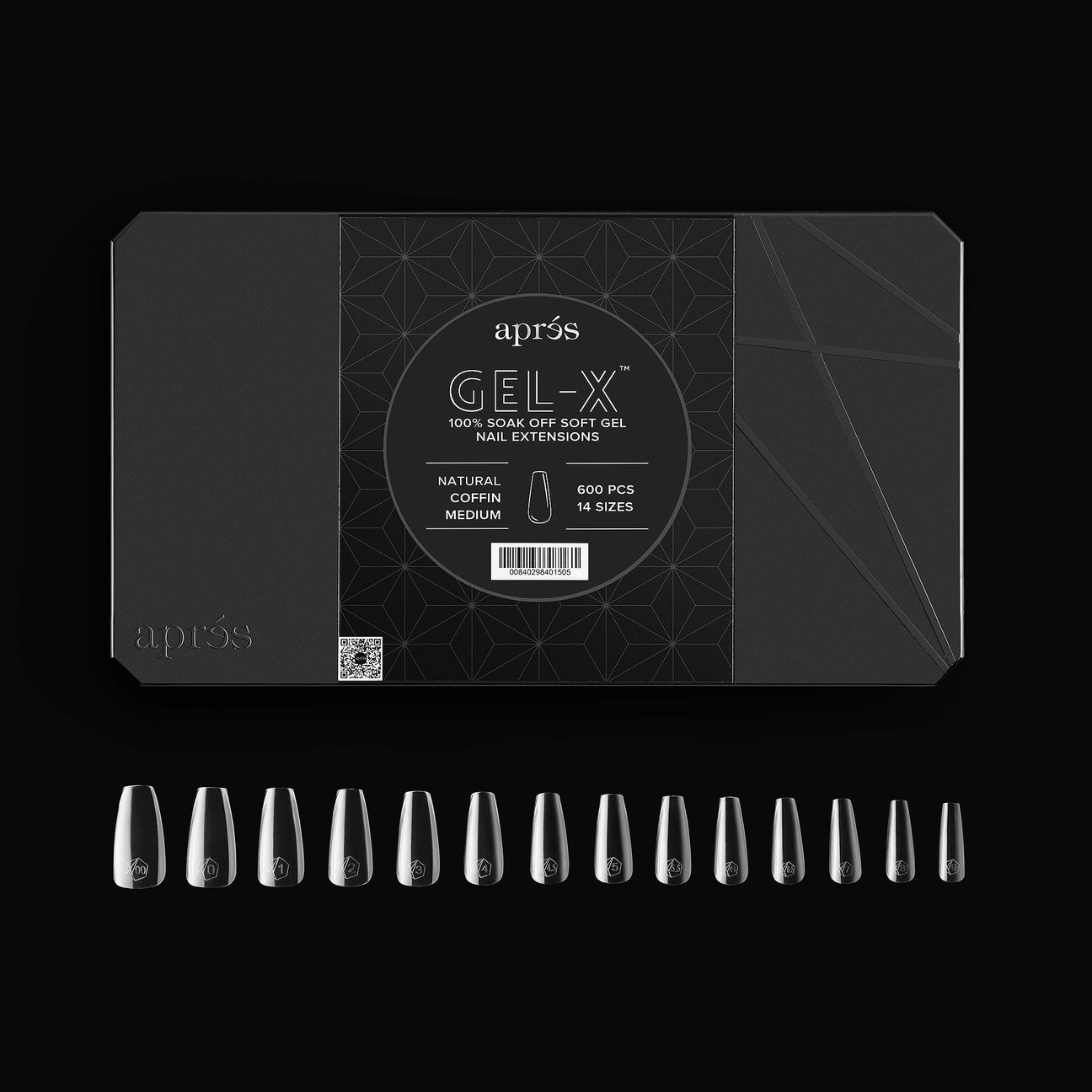 Apres - Gel-X Natural Coffin Medium Box of Tips 2.0, 600pcs