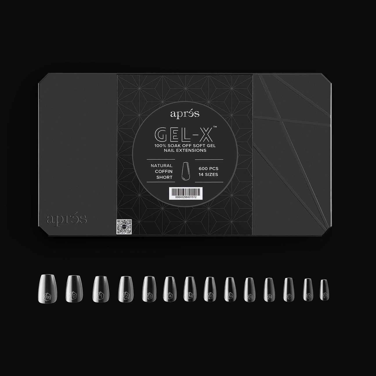 Apres - Gel-X Natural Coffin Short Box of Tips 2.0, 600pcs