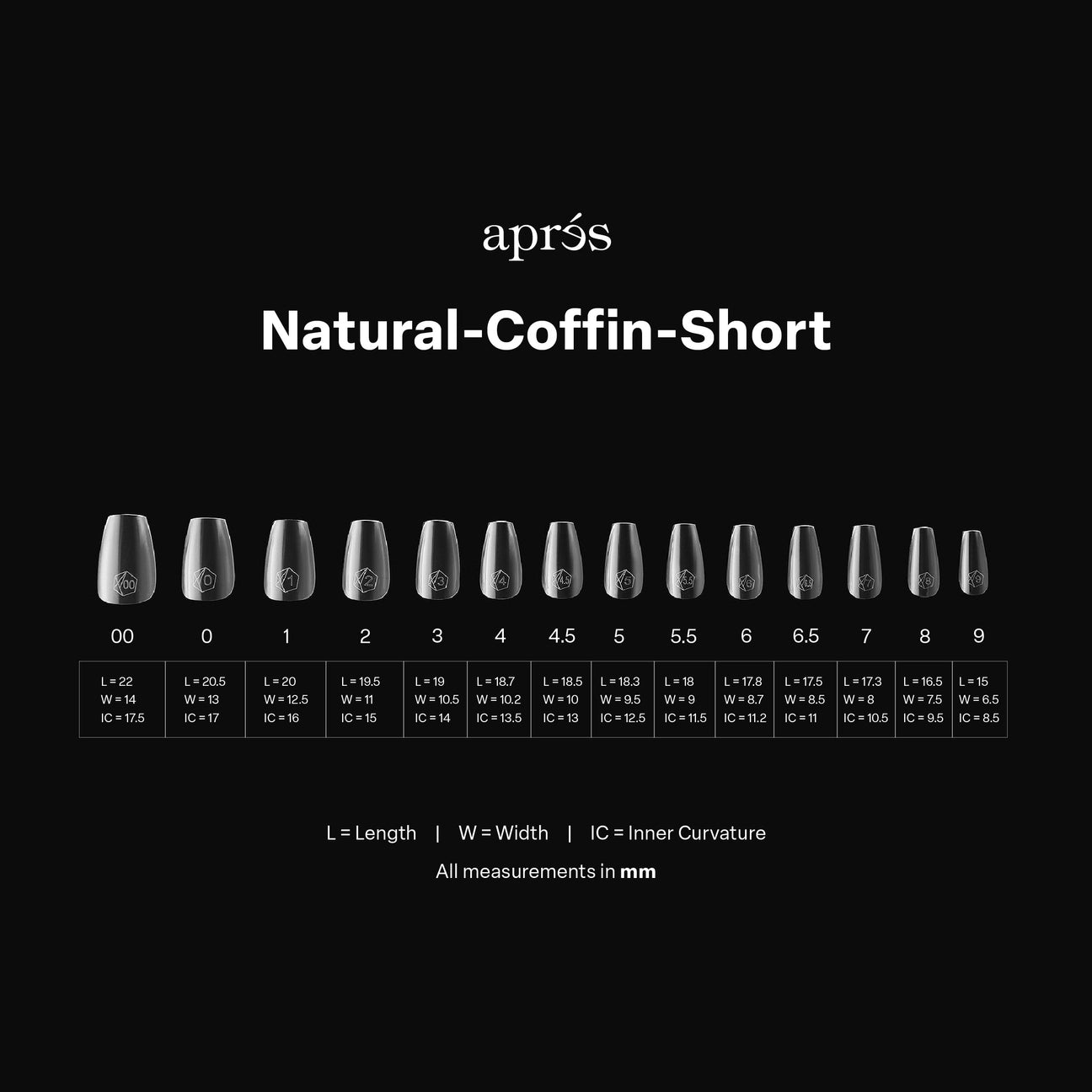 Apres - Gel-X Natural Coffin Short Box of Tips 2.0, 600pcs