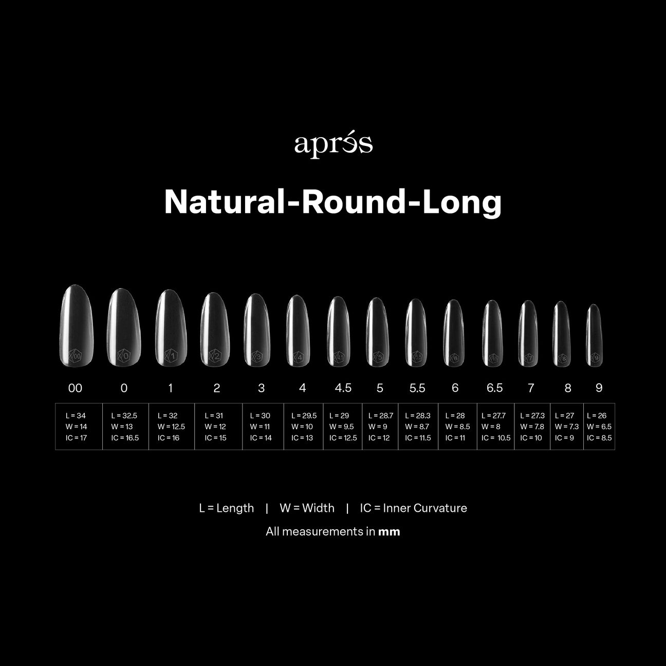 Apres - Gel-X Natural Round Long Box of Tips 2.0, 600pcs