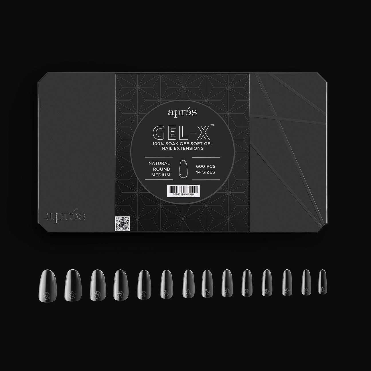 Apres - Gel-X Natural Round Medium Box of Tips 2.0, 600pcs