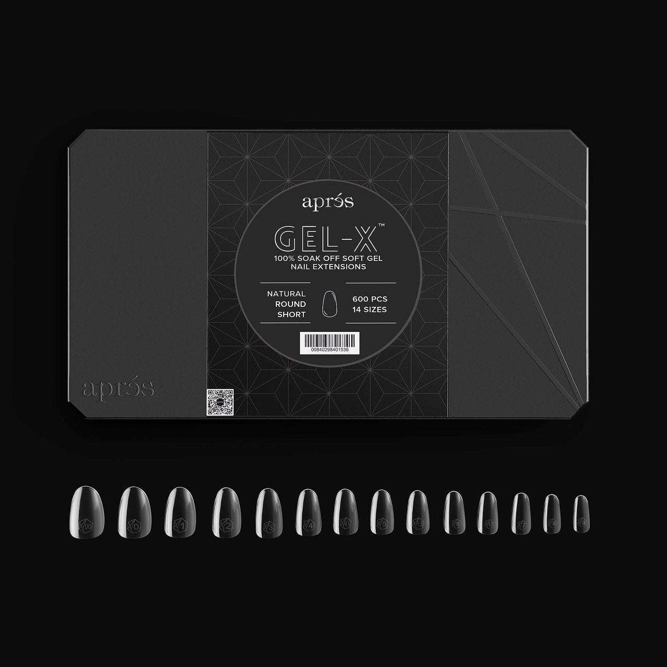 Apres - Gel-X Natural Round Short Box of Tips 2.0, 600pcs