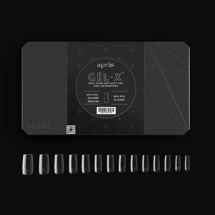 Apres - Gel-X Natural Square Medium Box of Tips 2.0, 600pcs