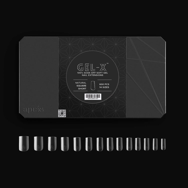Apres - Gel-X Natural Square Short Box of Tips 2.0, 600pcs