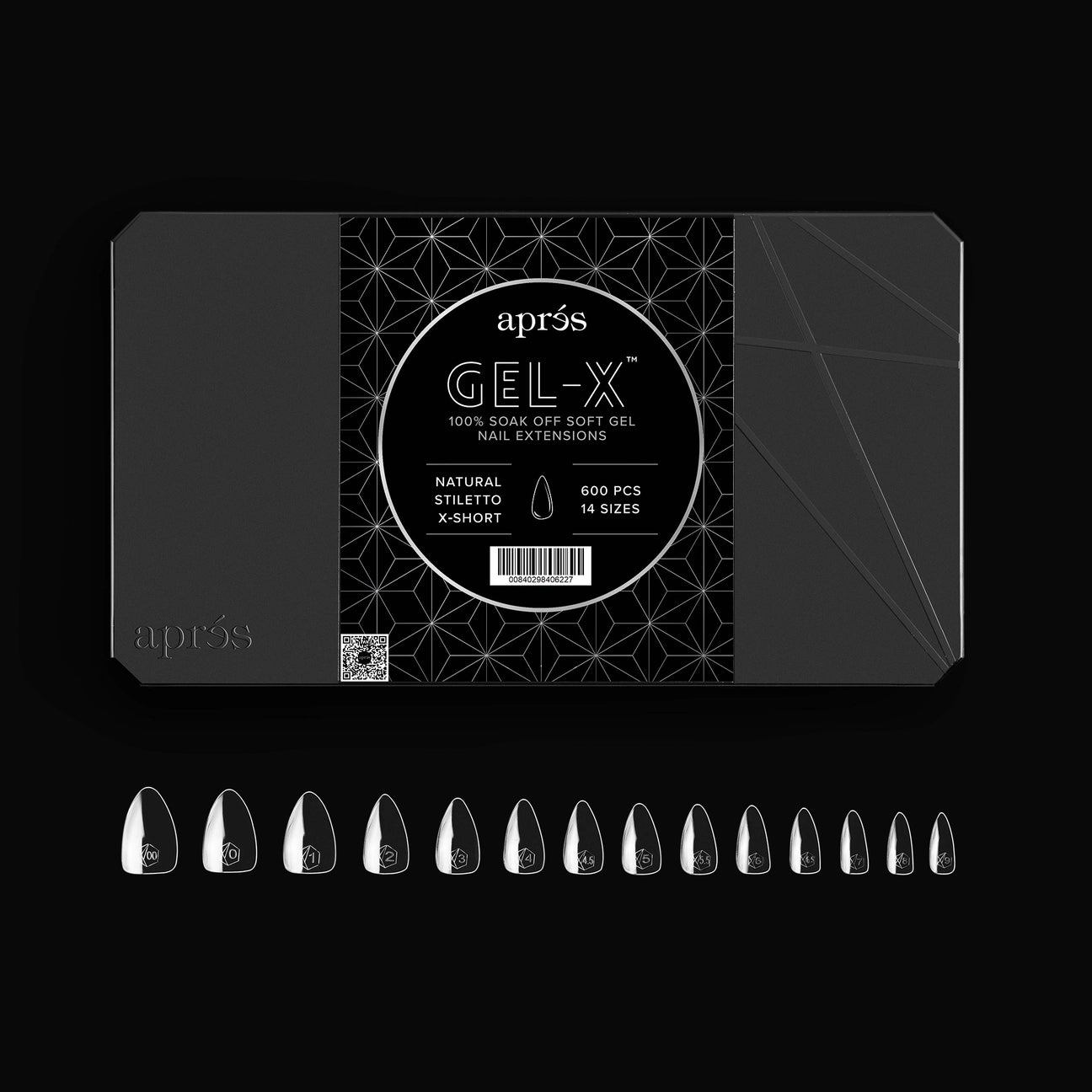 Apres - Gel-X Natural Stiletto Extra Short Box of Tips 2.0, 600pcs