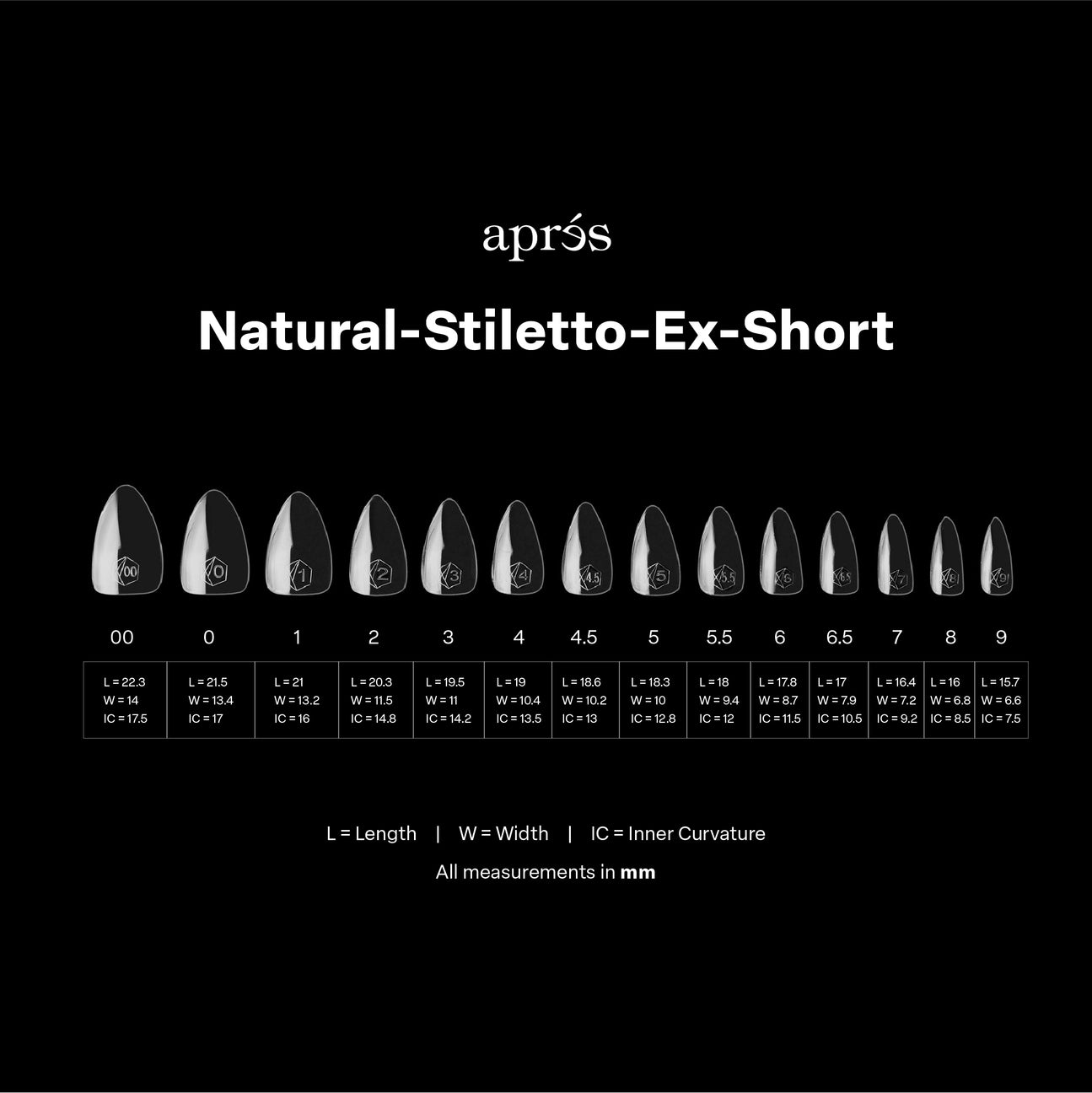 Apres - Gel-X Natural Stiletto Extra Short Box of Tips 2.0, 600pcs