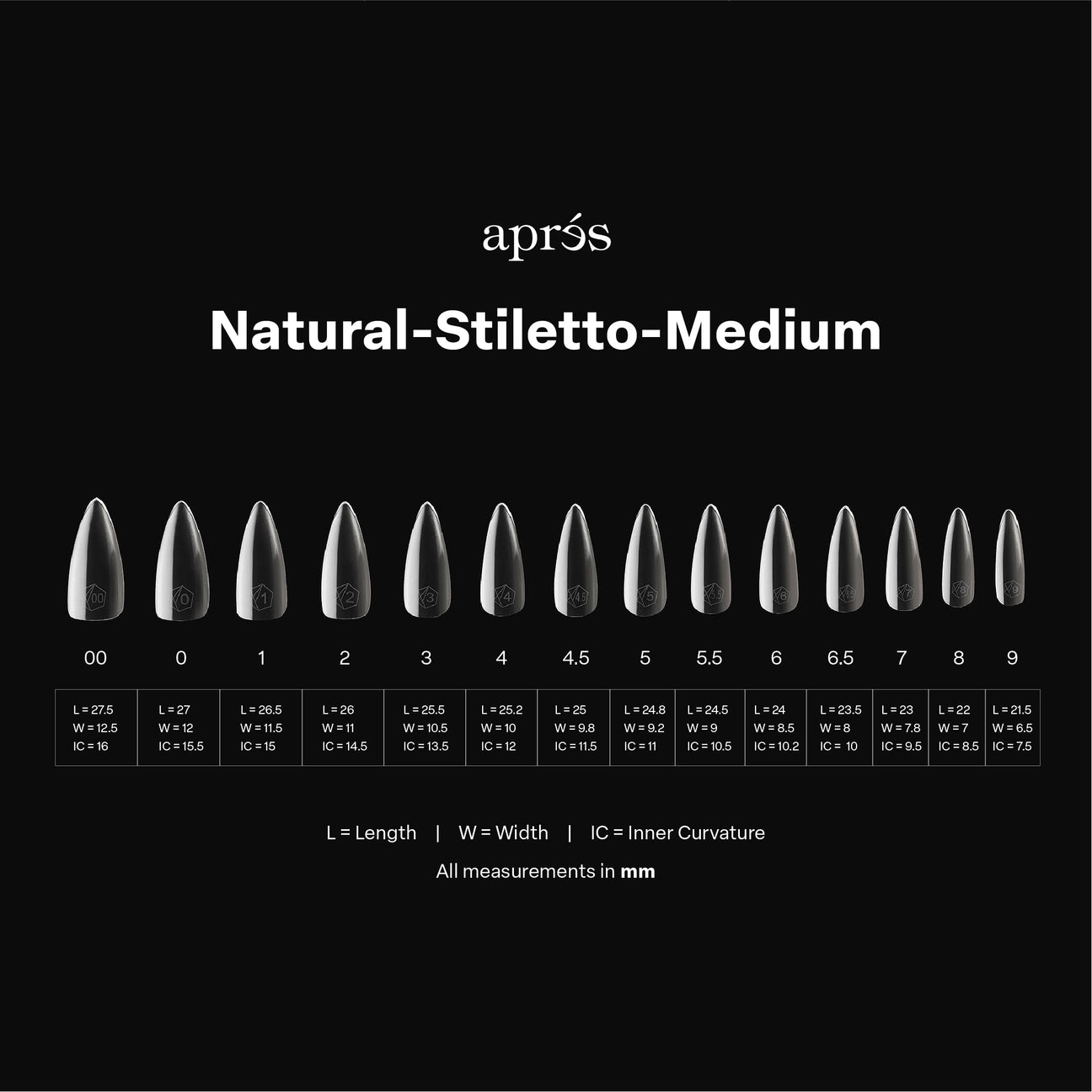 Apres - Gel-X Natural Stiletto Medium Box of Tips 2.0, 600pcs