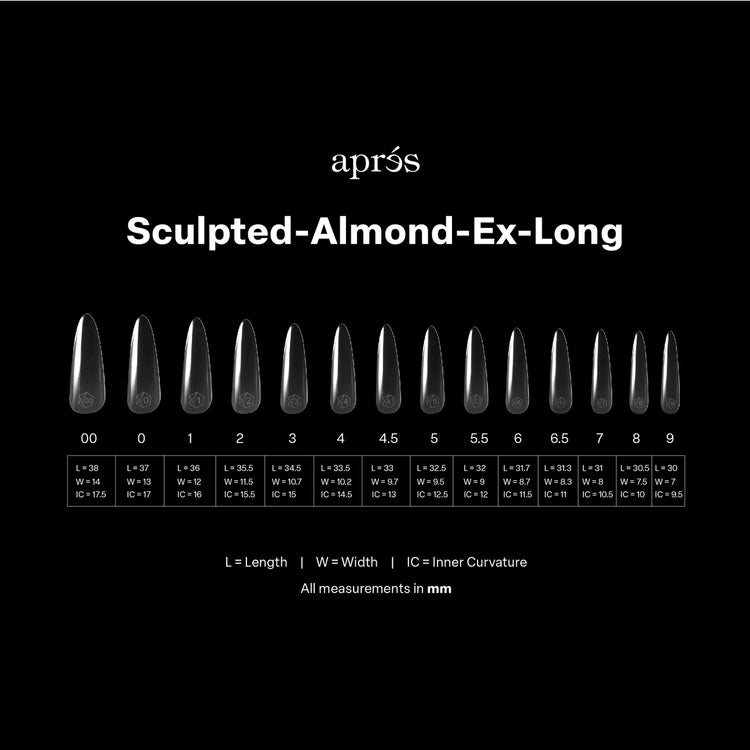 Apres - Gel-X Sculpted Almond Extra Long Box of Tips, 420pcs