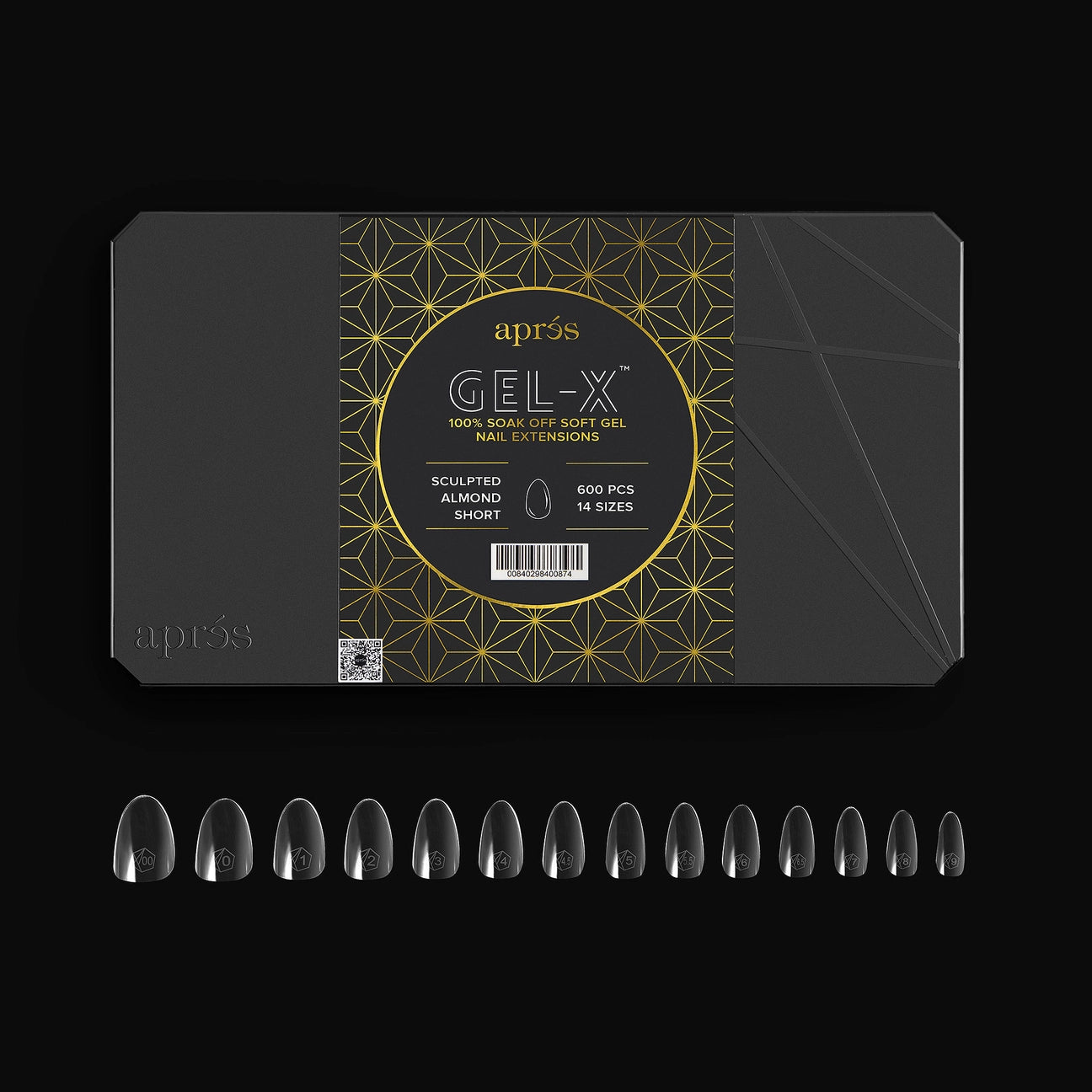 Apres - Gel-X Sculpted Almond Short Box of Tips 2.0, 600pcs