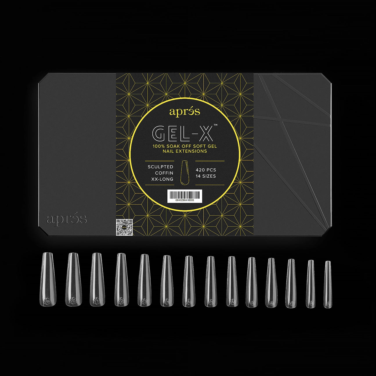 Apres - Gel-X Sculpted Coffin Extra Extra Long Box of Tips, 420pcs