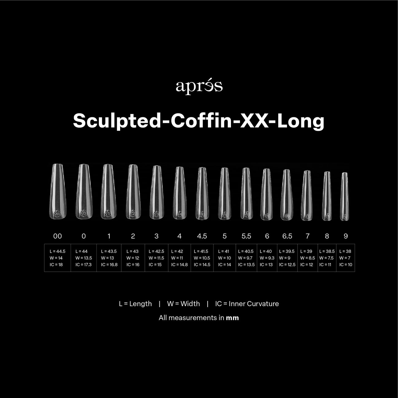 Apres - Gel-X Sculpted Coffin Extra Extra Long Box of Tips, 420pcs