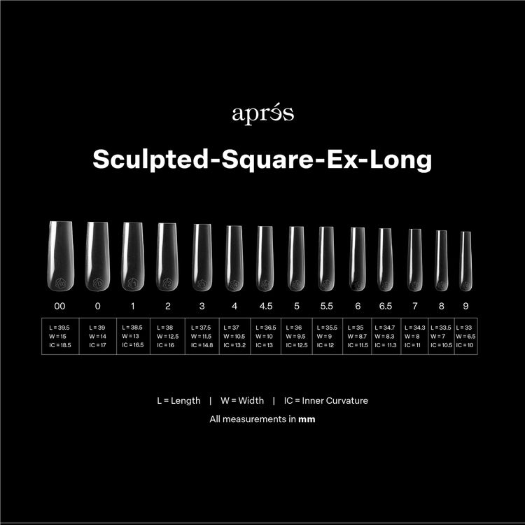 Apres - Gel-X Sculpted Square Extra Long Box of Tips, 420pcs