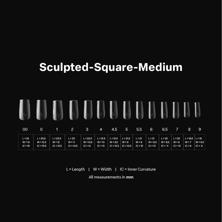 Apres - Gel-X Sculpted Square Medium Box of Tips 2.0, 600pcs