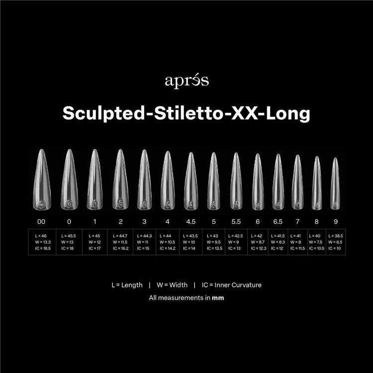 Apres - Gel-X Sculpted Stiletto Extra Extra Long Box of Tips, 420pcs