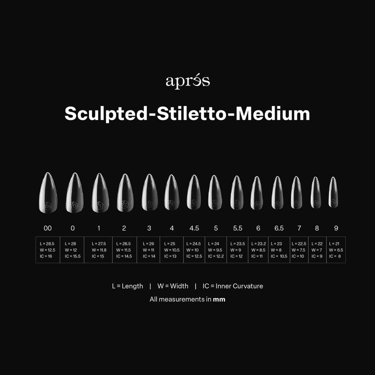 Apres - Gel-X Sculpted Stiletto Medium Box of Tips 2.0, 600pcs