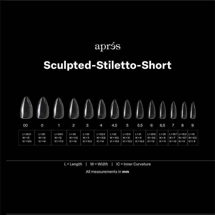 Apres - Gel-X Sculpted Stiletto Short Box of Tips 2.0, 600pcs