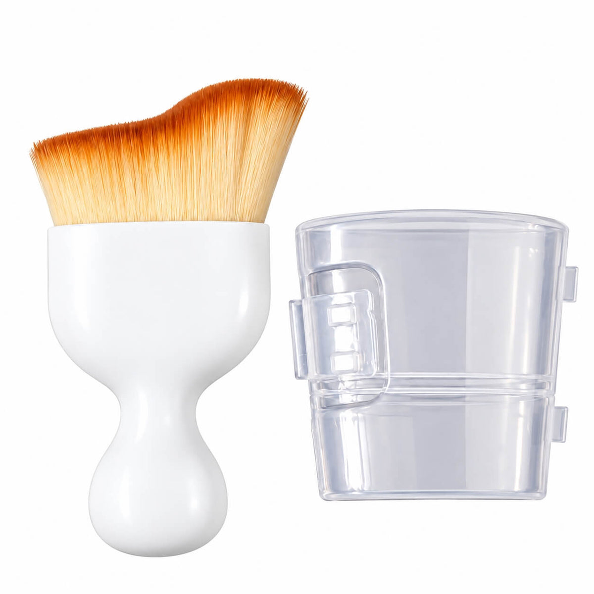 Pair of large nail dust brushes in white and black