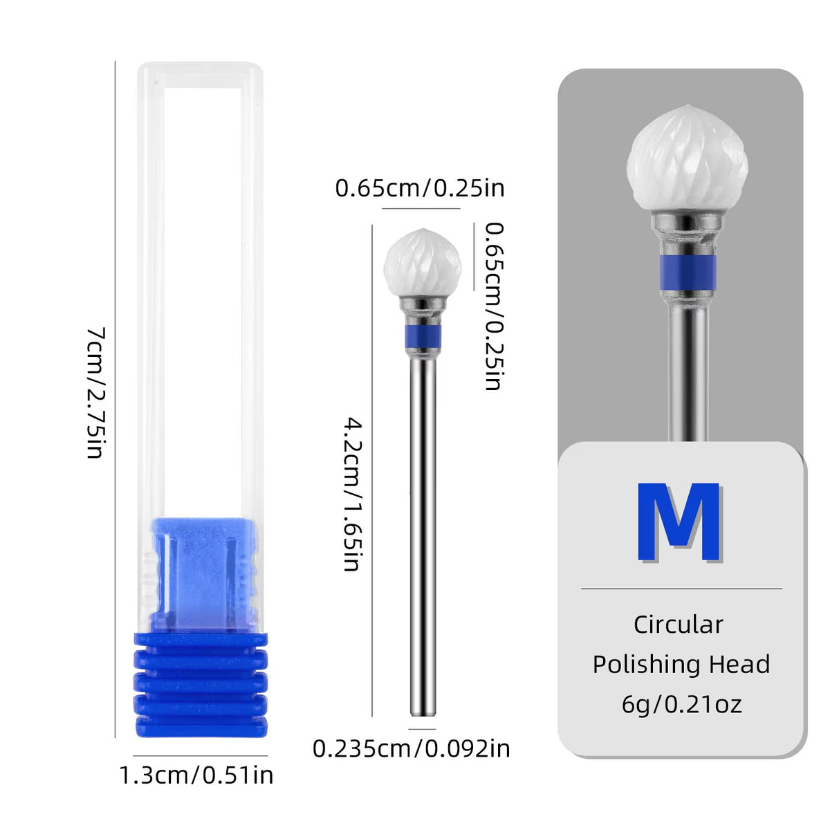 KVADRO ceramic ball nail bit #400, medium grit, blue ring