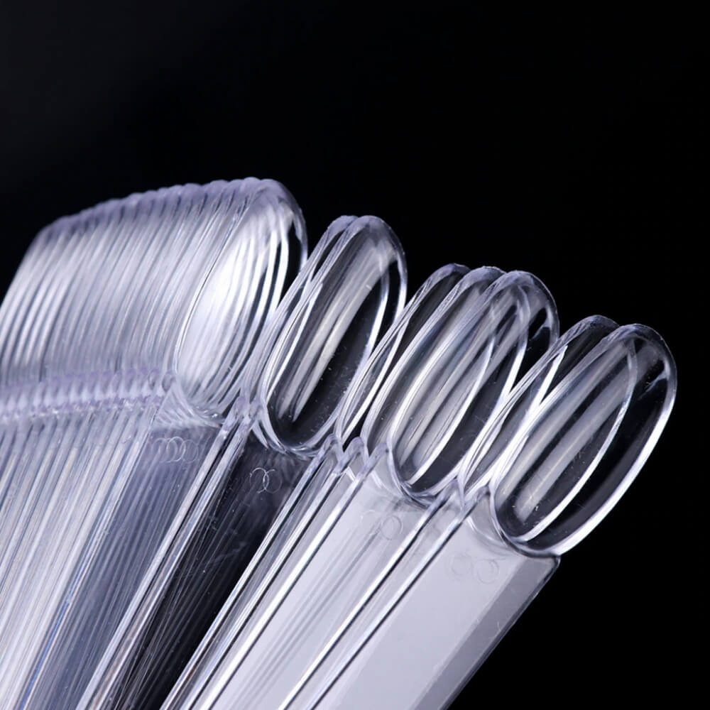 Pack of 50 clear almond swatch tips for gel polish