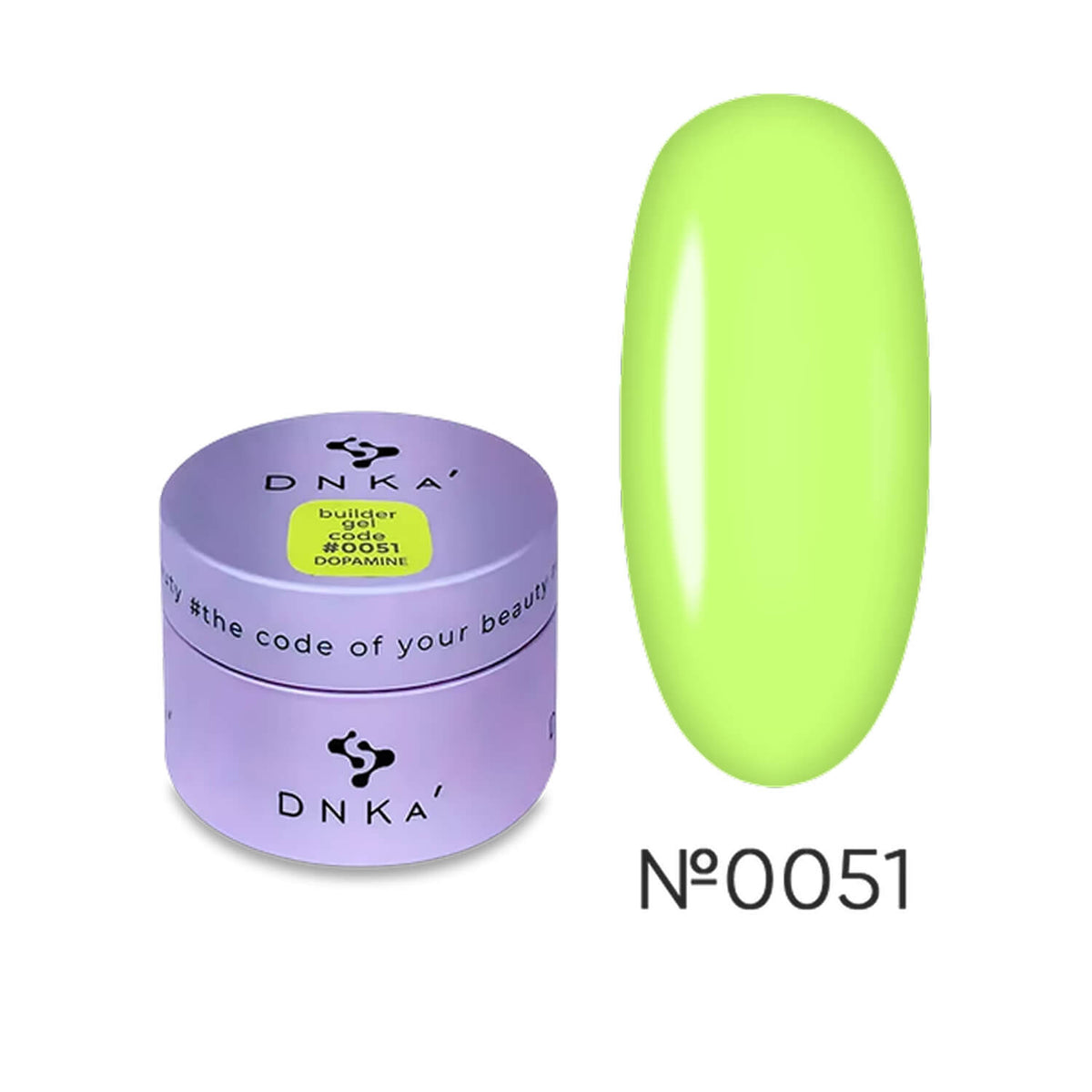 DNKa Builder Gel #0051 Dopamine, 15ml jar on a white background