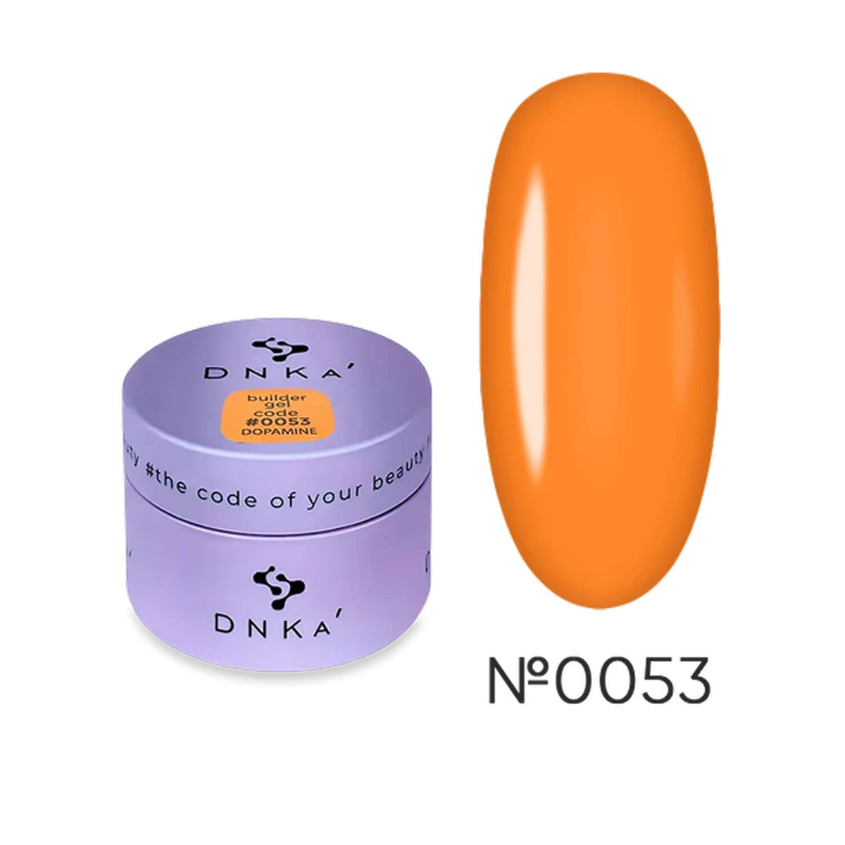Summer-style manicure finished with DNKa Builder Gel #0053 Dopamine